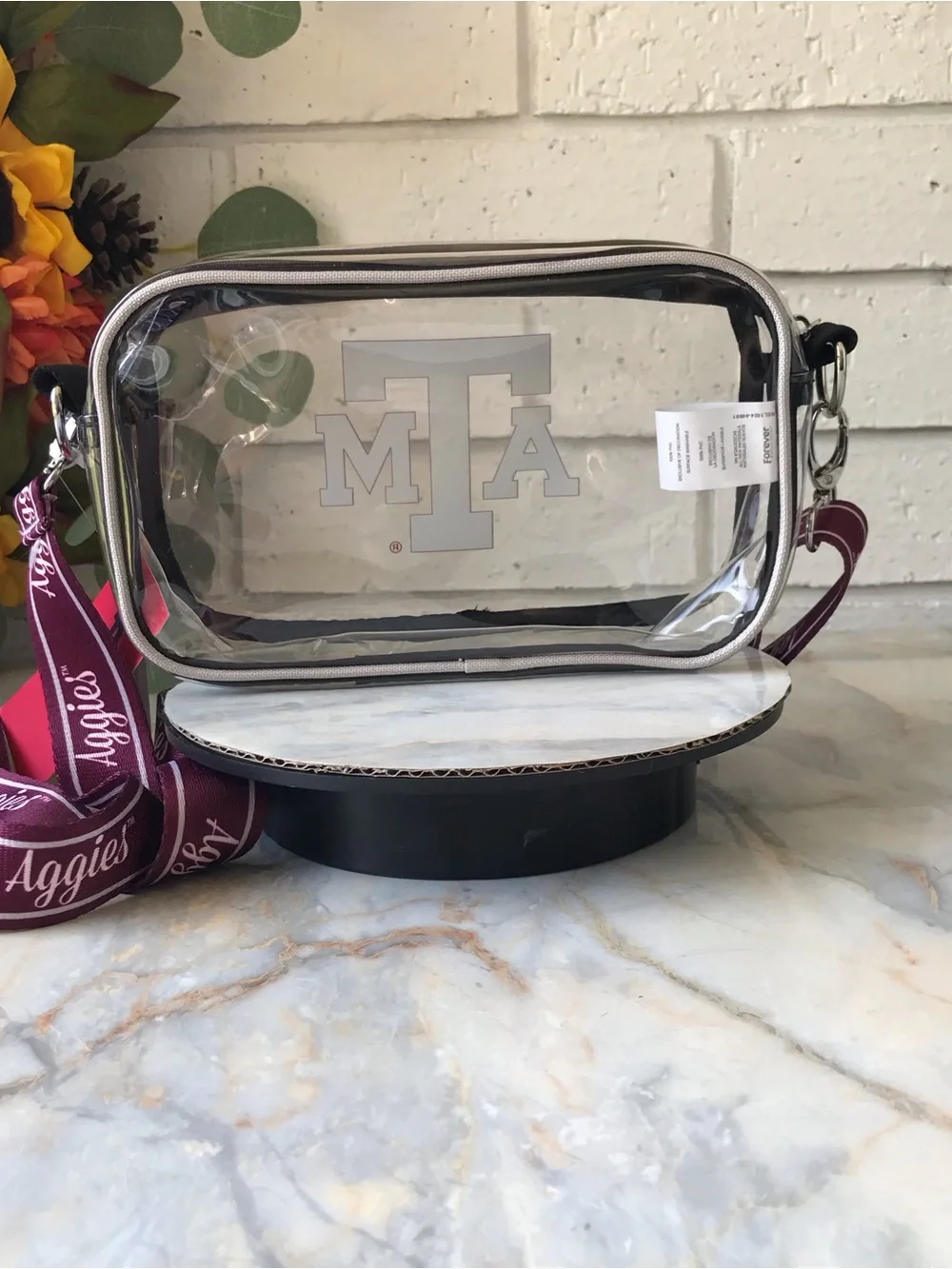 Texas A&M Clear Crossbody Bag with Maroon Aggies Strap NWT